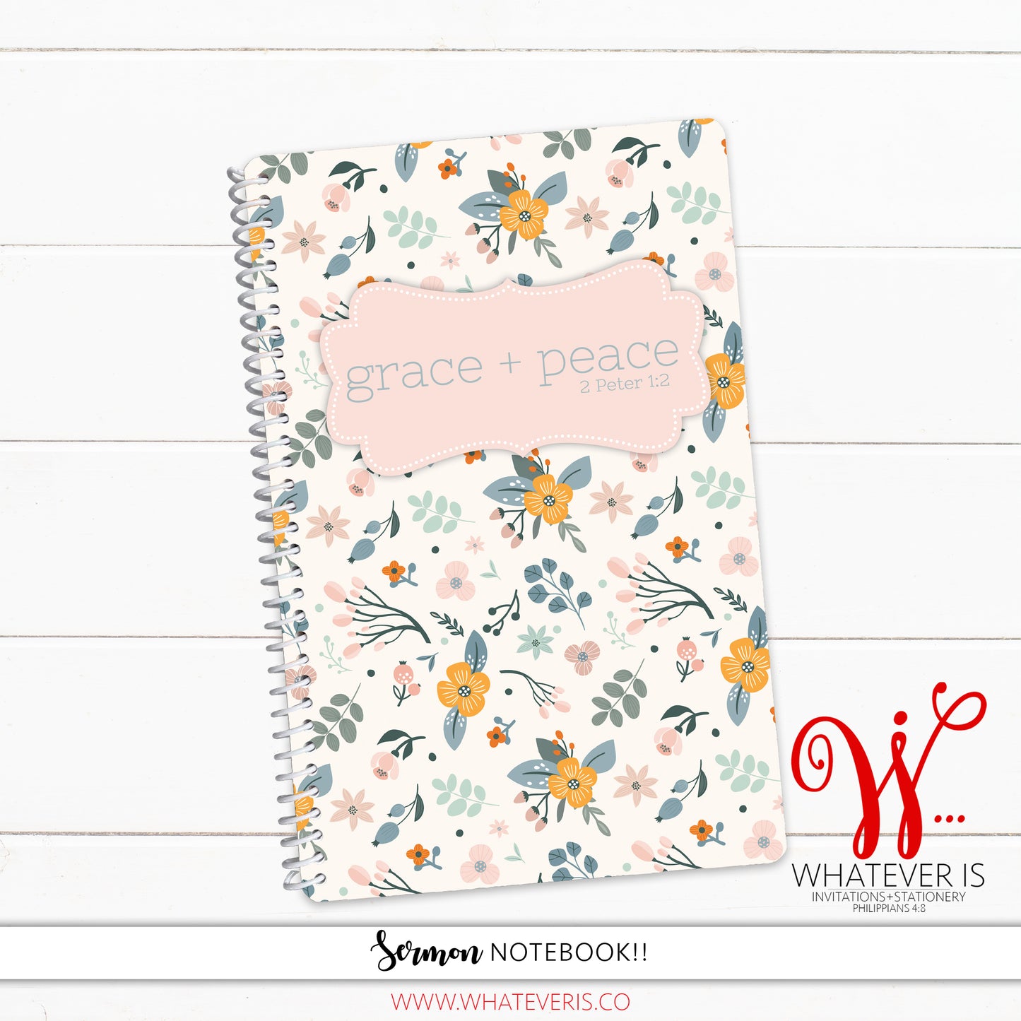 Grace + Peace • 52 Week Sermon Notes Notebook