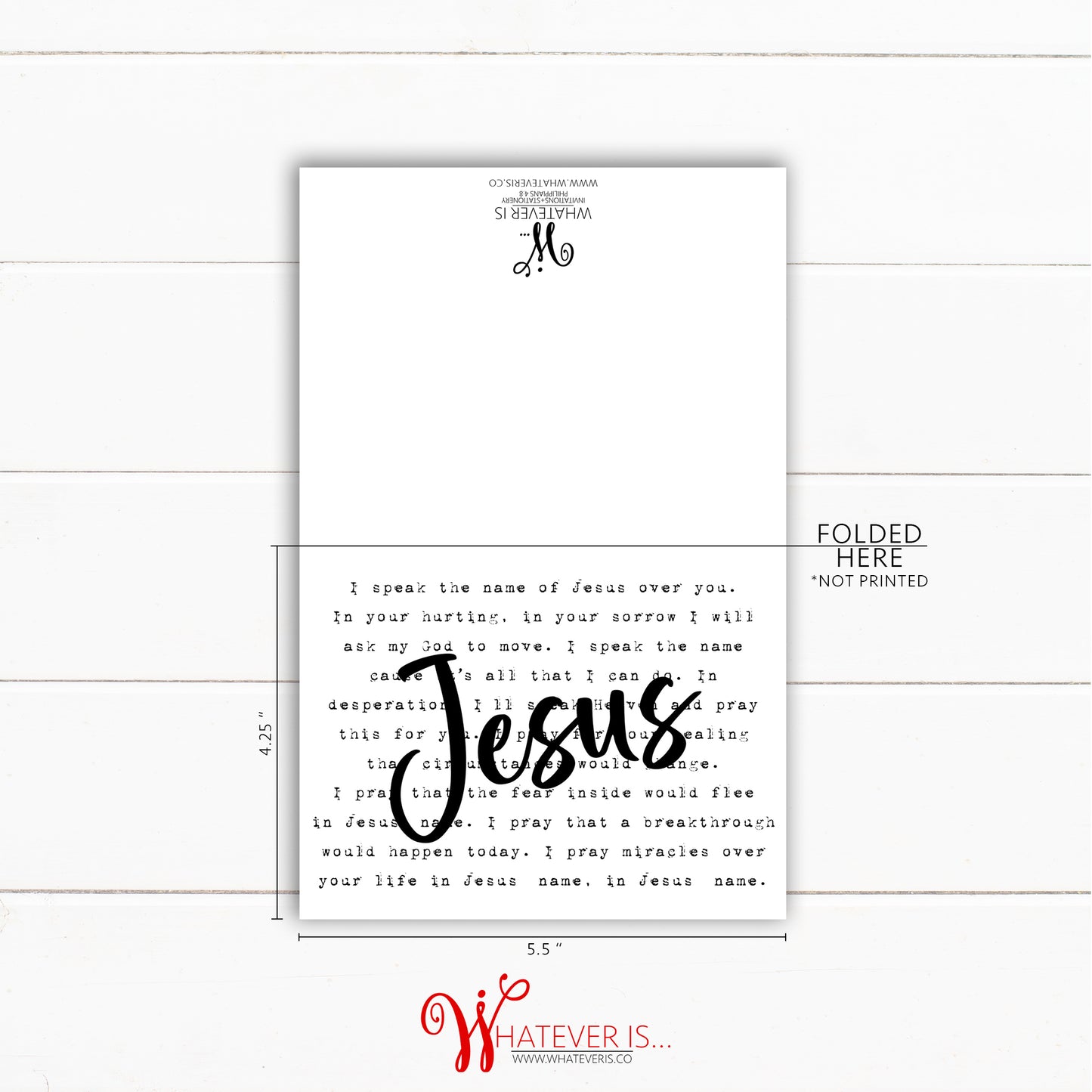 I speak the name of Jesus Encouragement Cards