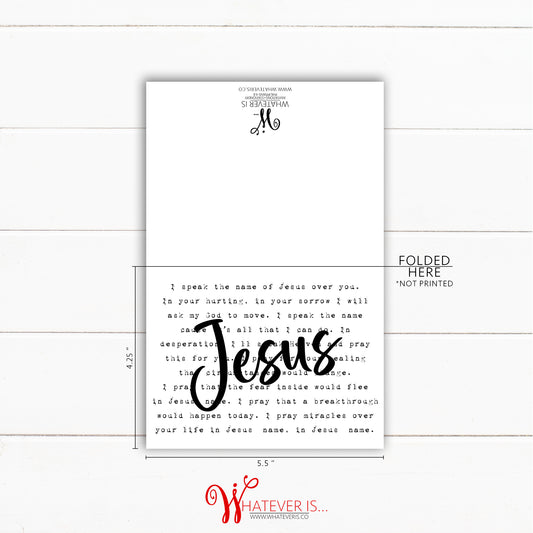 I speak the name of Jesus Encouragement Cards