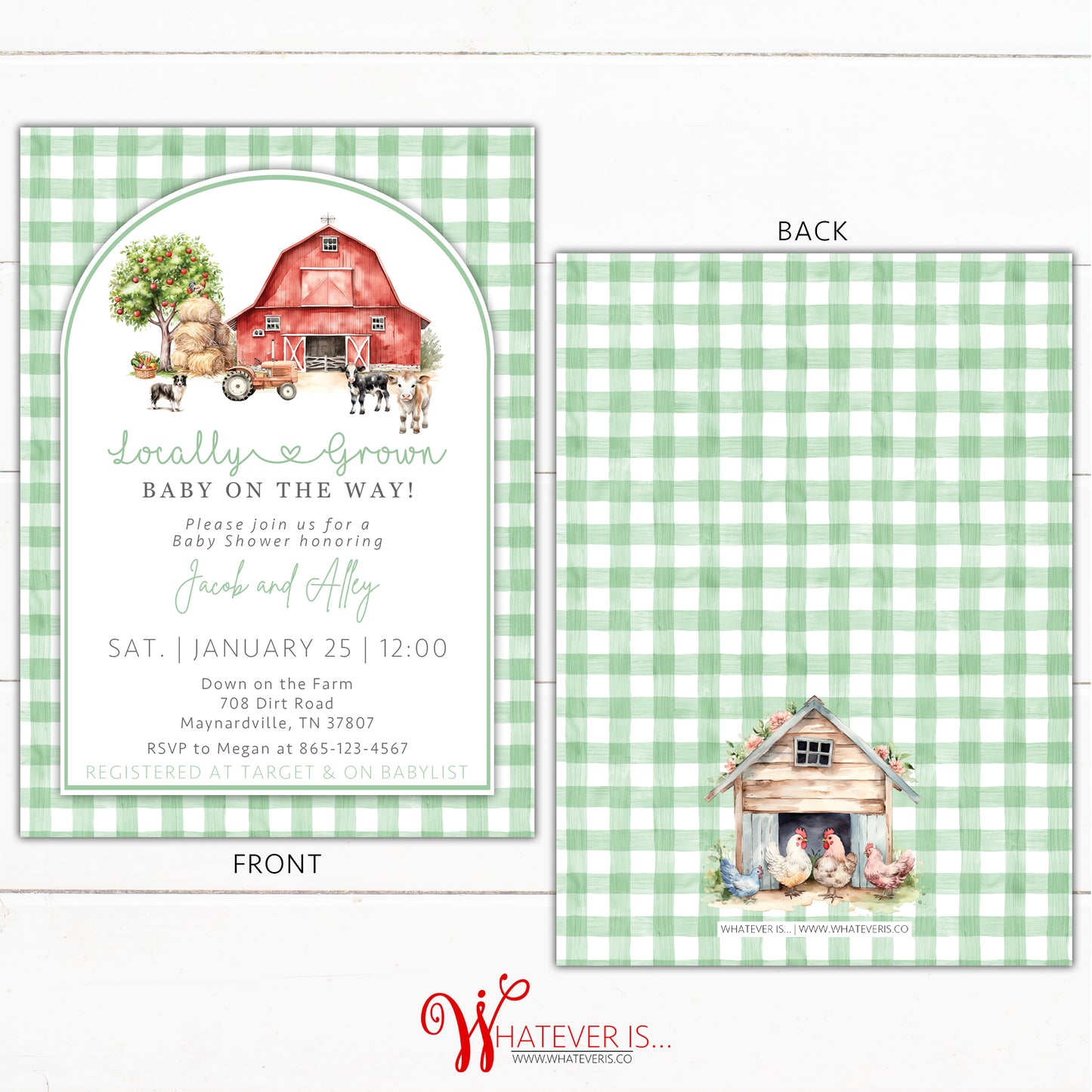 Locally Grown Farm Baby Shower Invitation