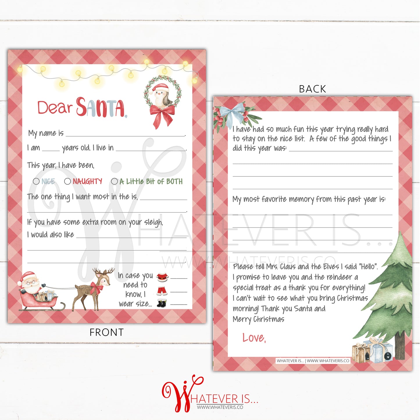 Dear Santa, Letter to Santa
