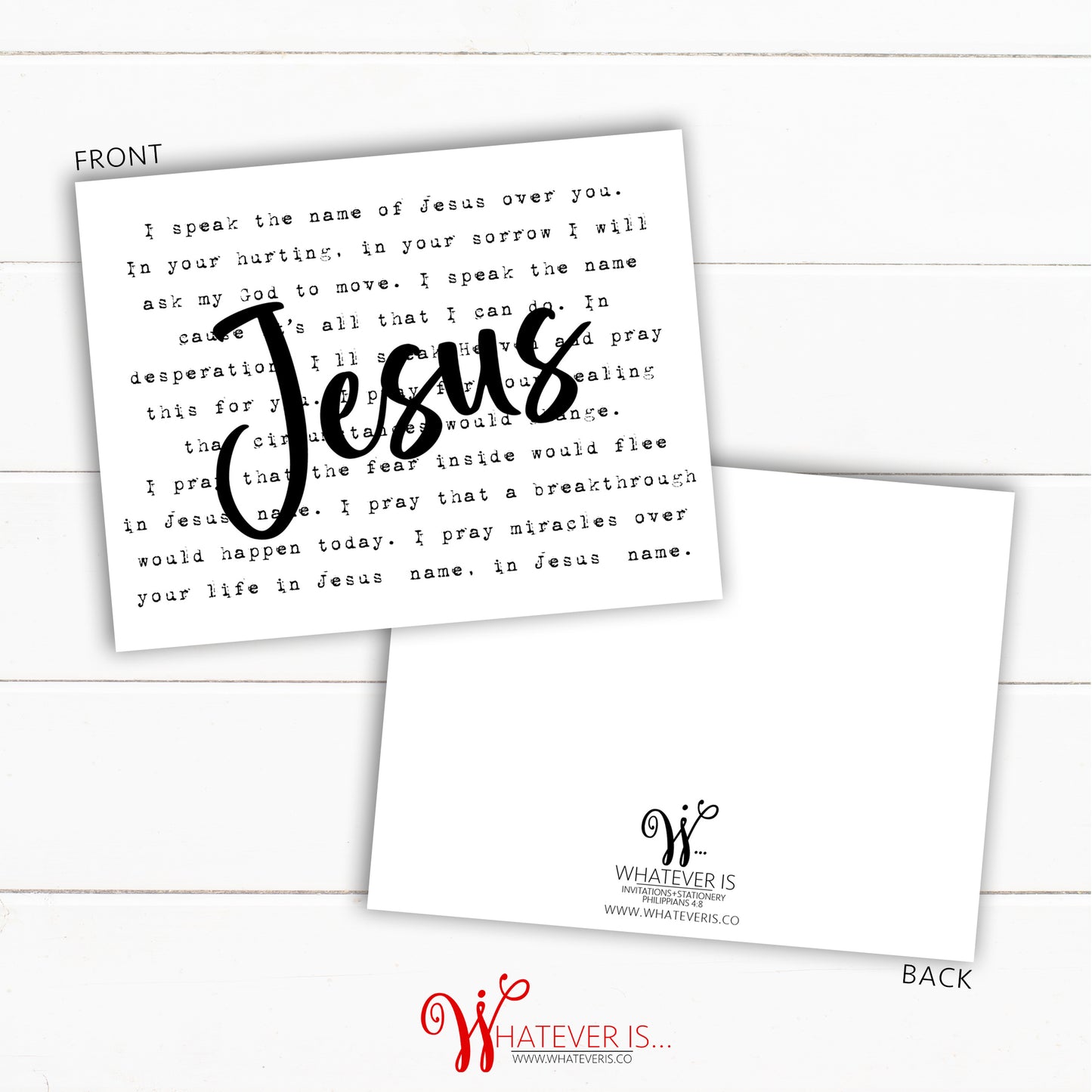 I speak the name of Jesus Encouragement Cards