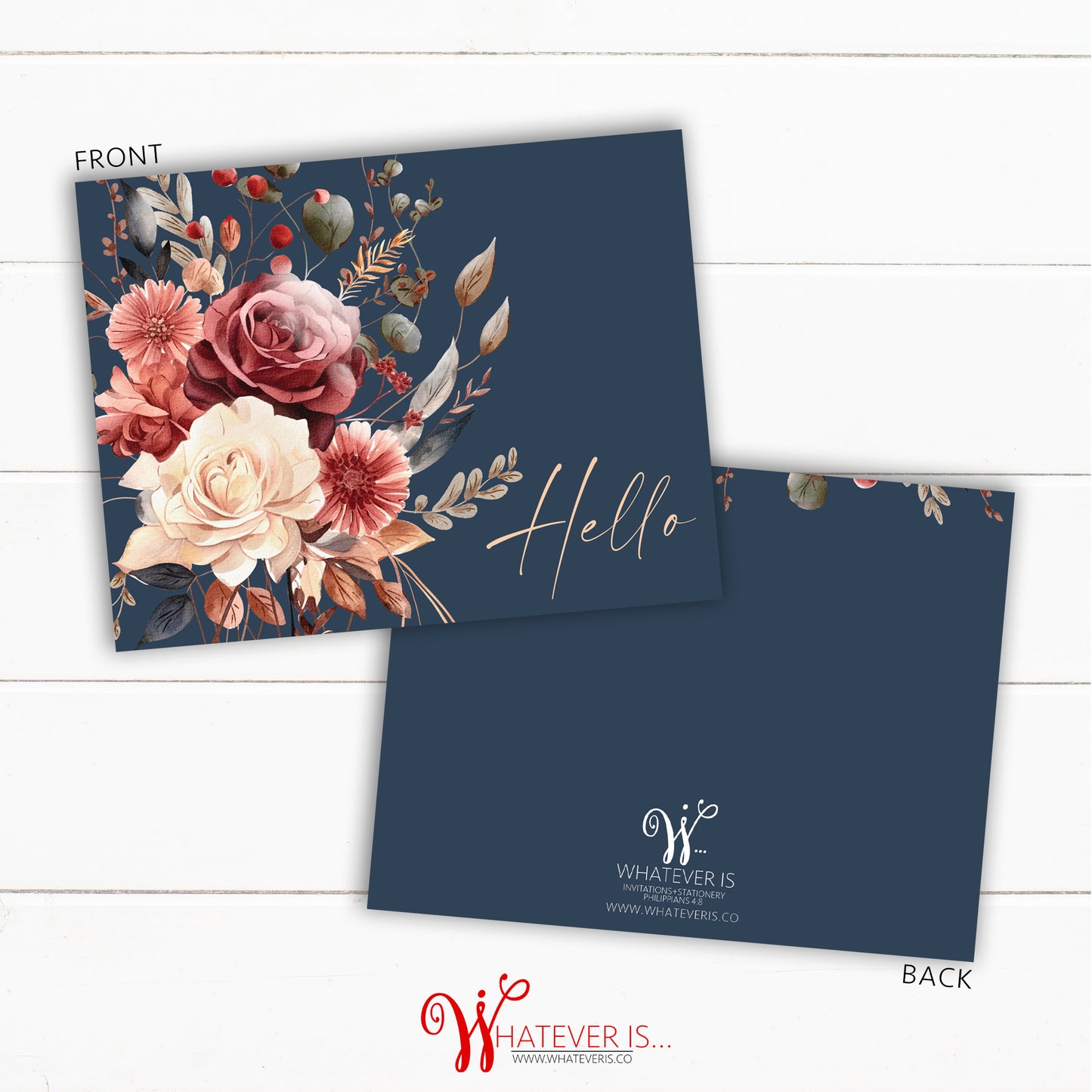 Navy Moody Floral Encouragement Cards