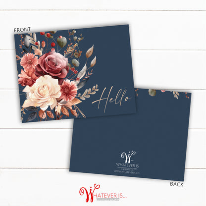 A2 Navy Moody Floral Encouragement Cards (Set of 12)