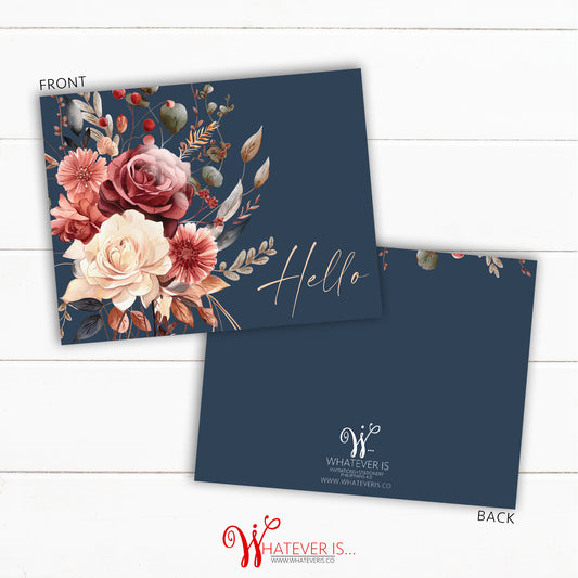 Navy Moody Floral Encouragement Cards