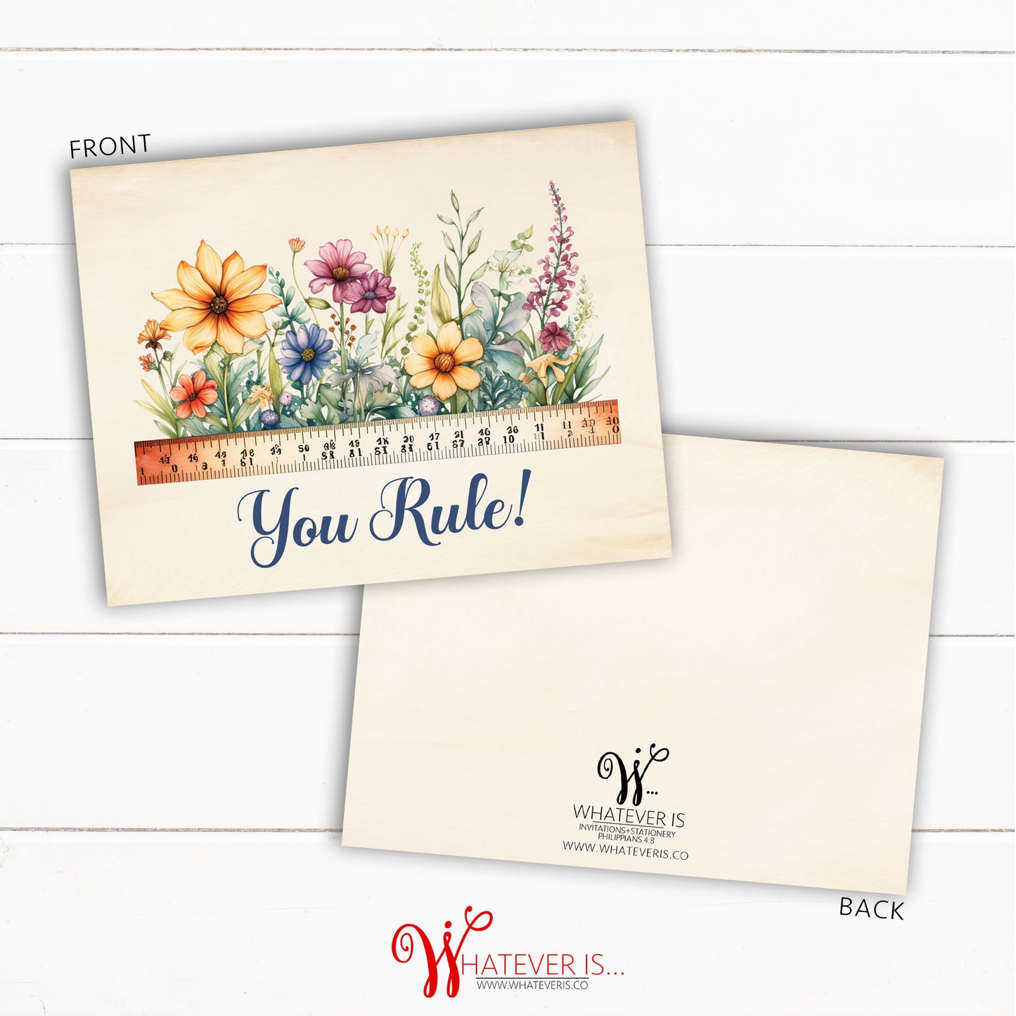 A2 School Teacher Watercolor Notecard Card Set (Set of 12)