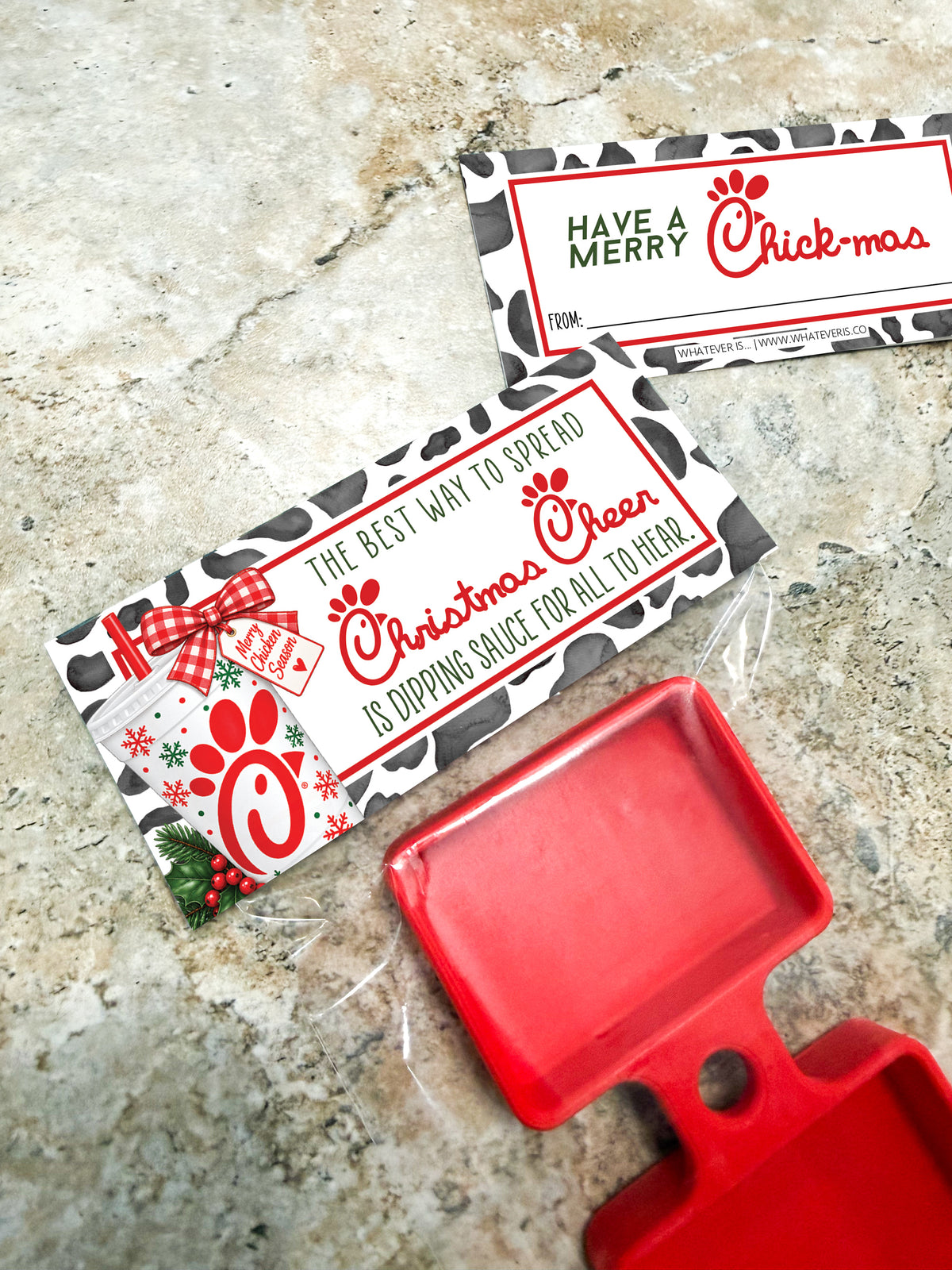 Christmas Dipping Sauce Holder for Straw | Merry Chick-mas
