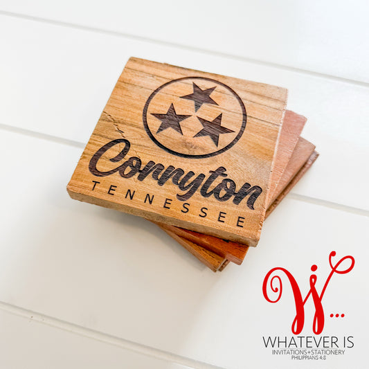 Tennessee Tri-Star Coasters | Custom Wood Coasters
