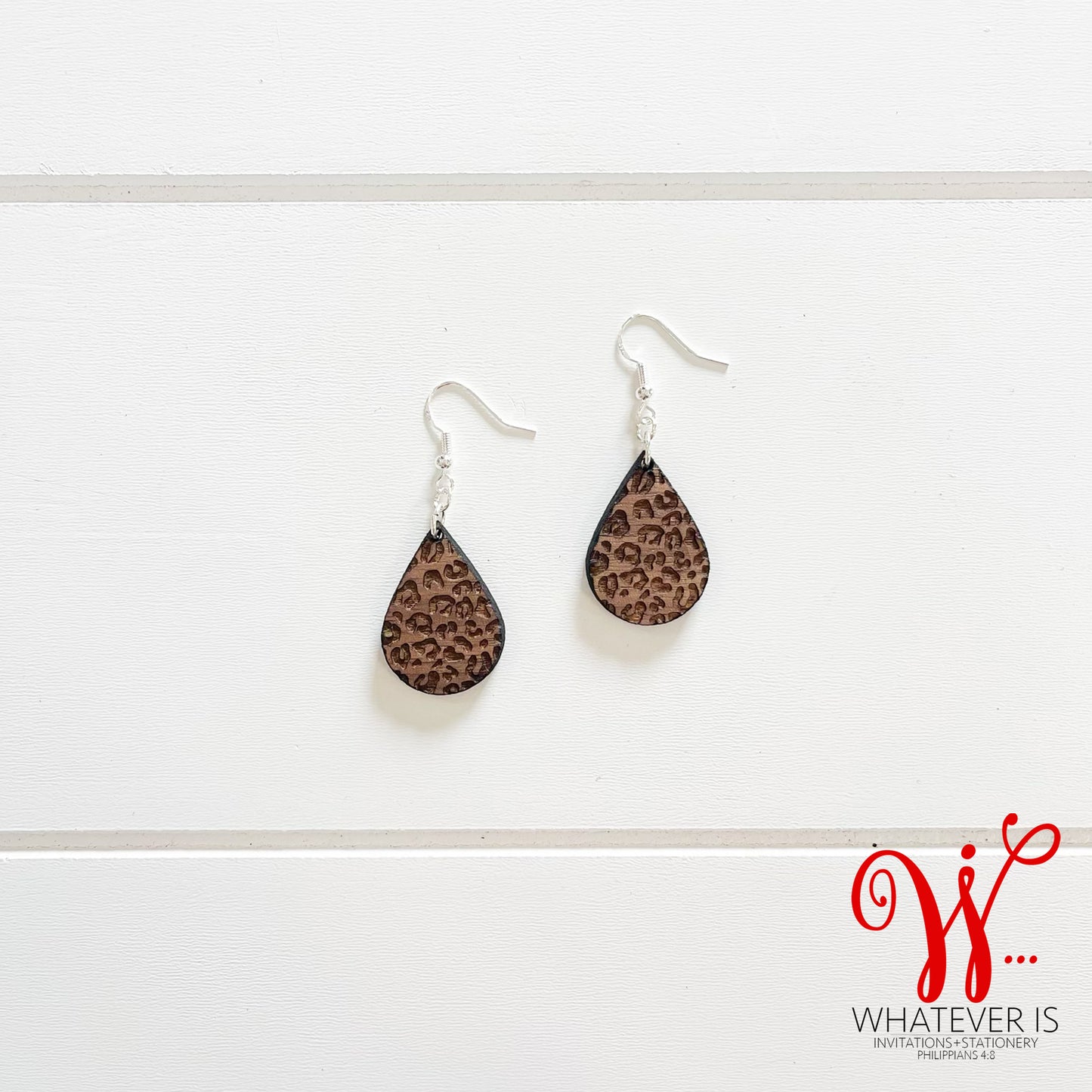 Small Teardrop Shape Cheetah Print Earrings