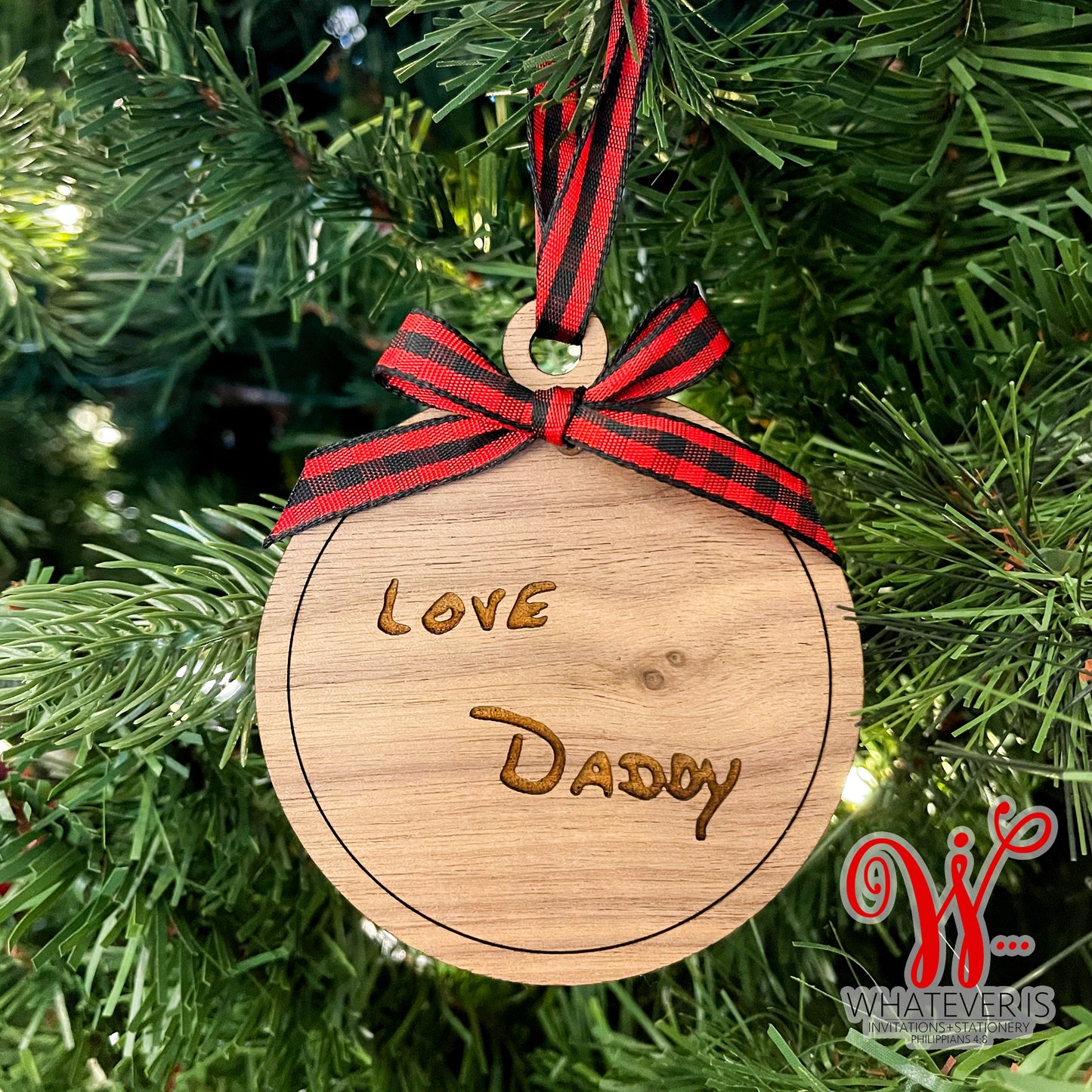 Personalized Handwritten Ornament + Stand