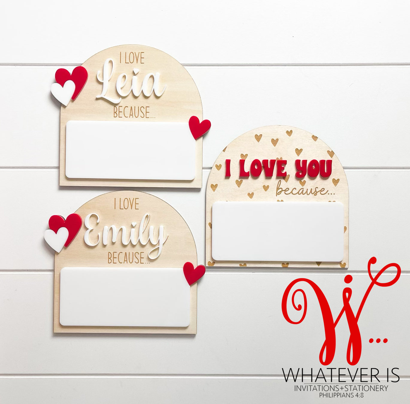 I love you because... Dry Erase Boards
