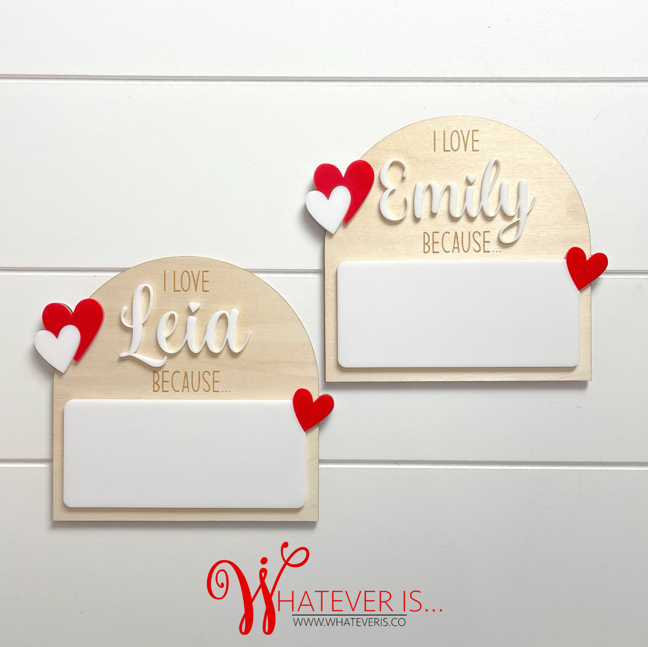 I love you because... Dry Erase Boards