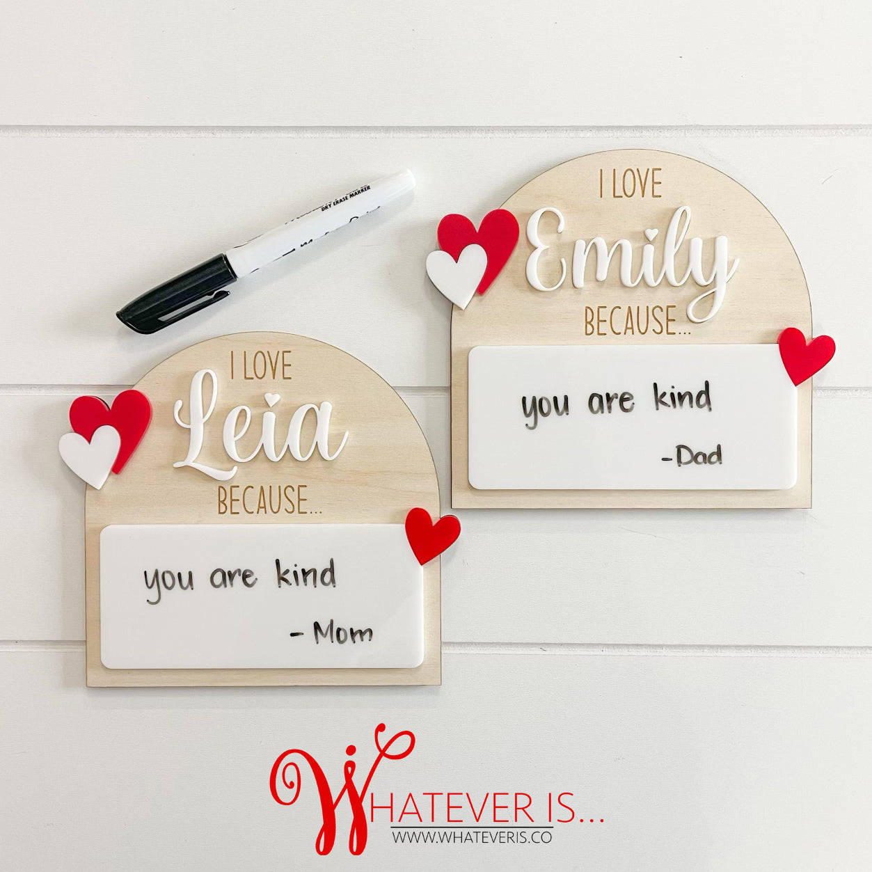 I love you because... Dry Erase Boards