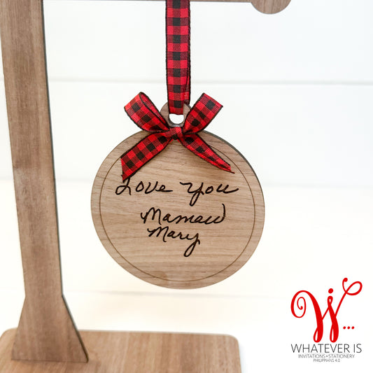 Personalized Handwritten Ornament + Stand