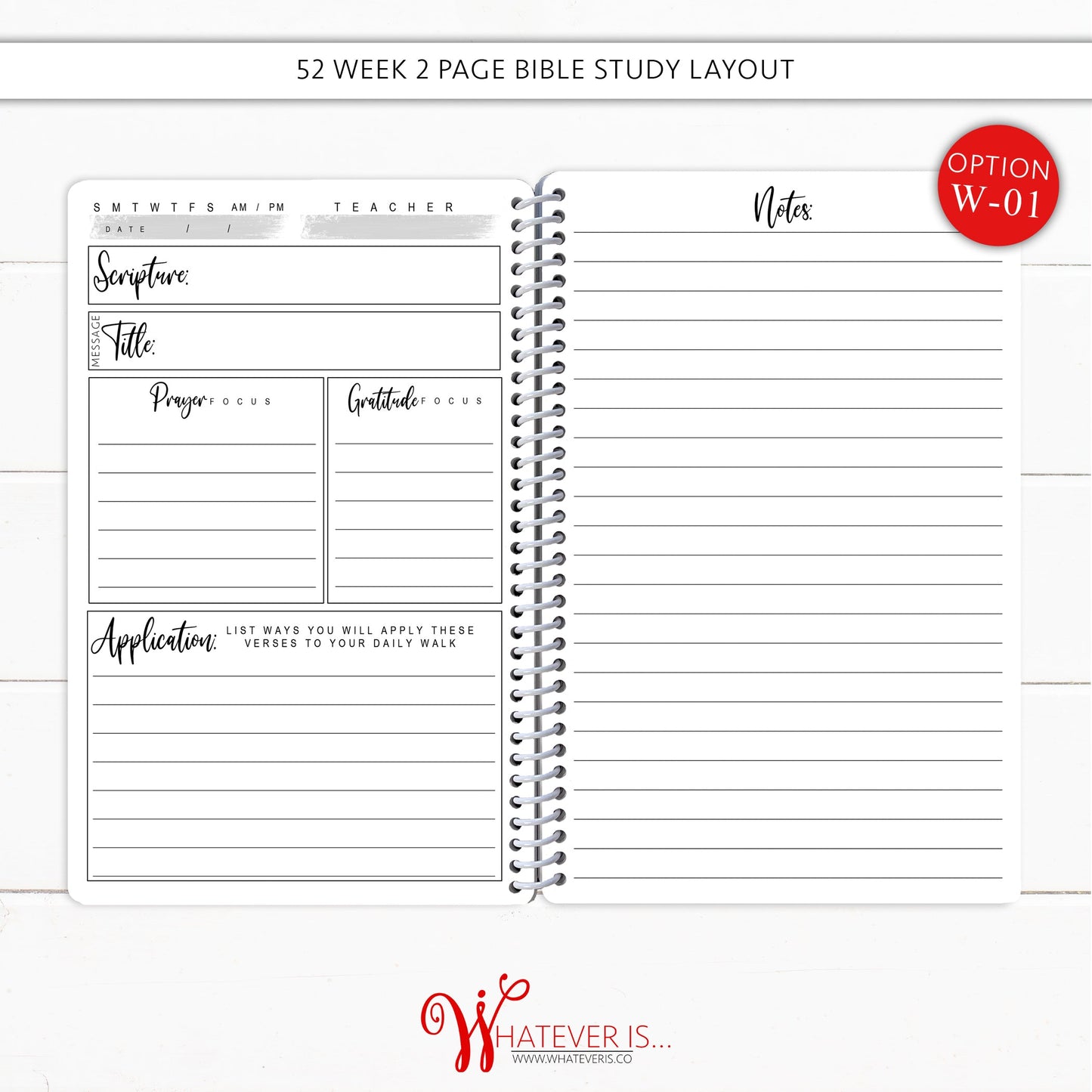 Created with a Purpose • 52 Week Sermon Notes Notebook