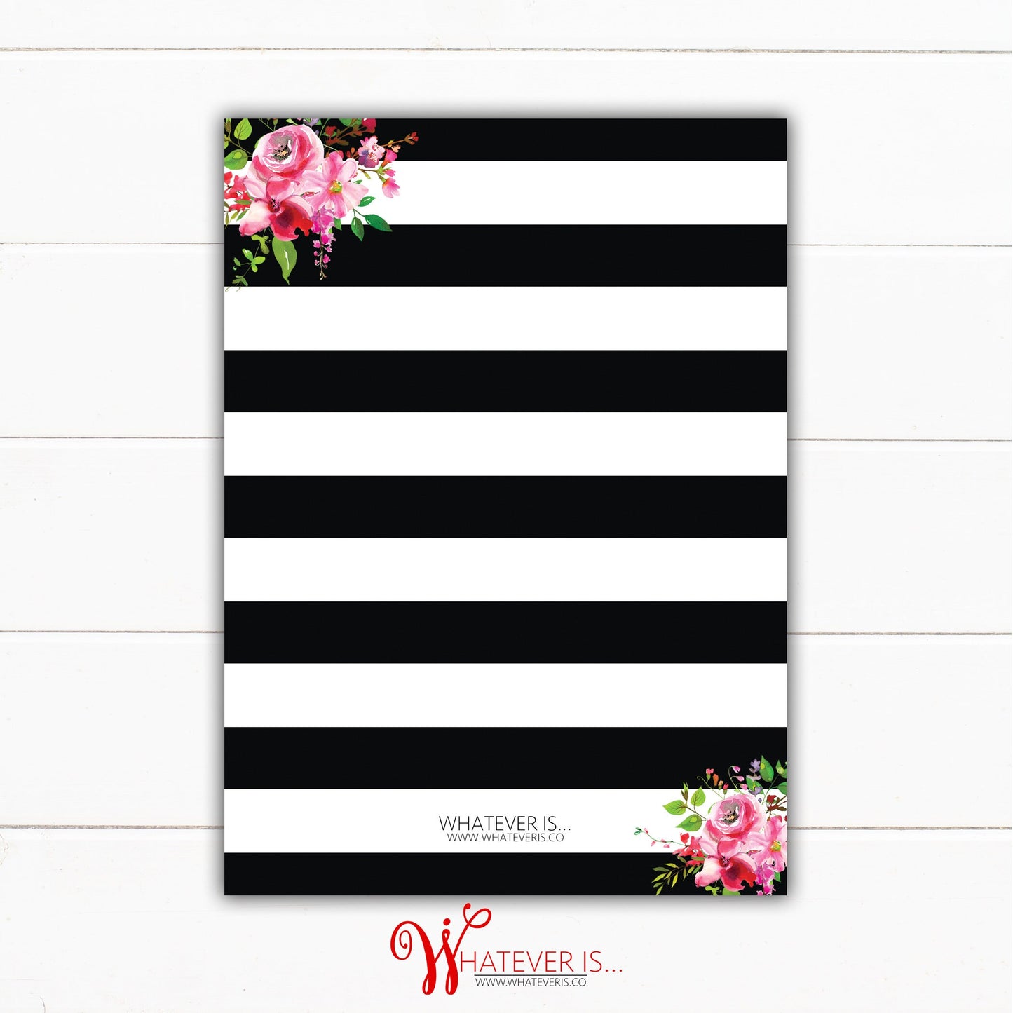Black White and Pink Birthday Invitation