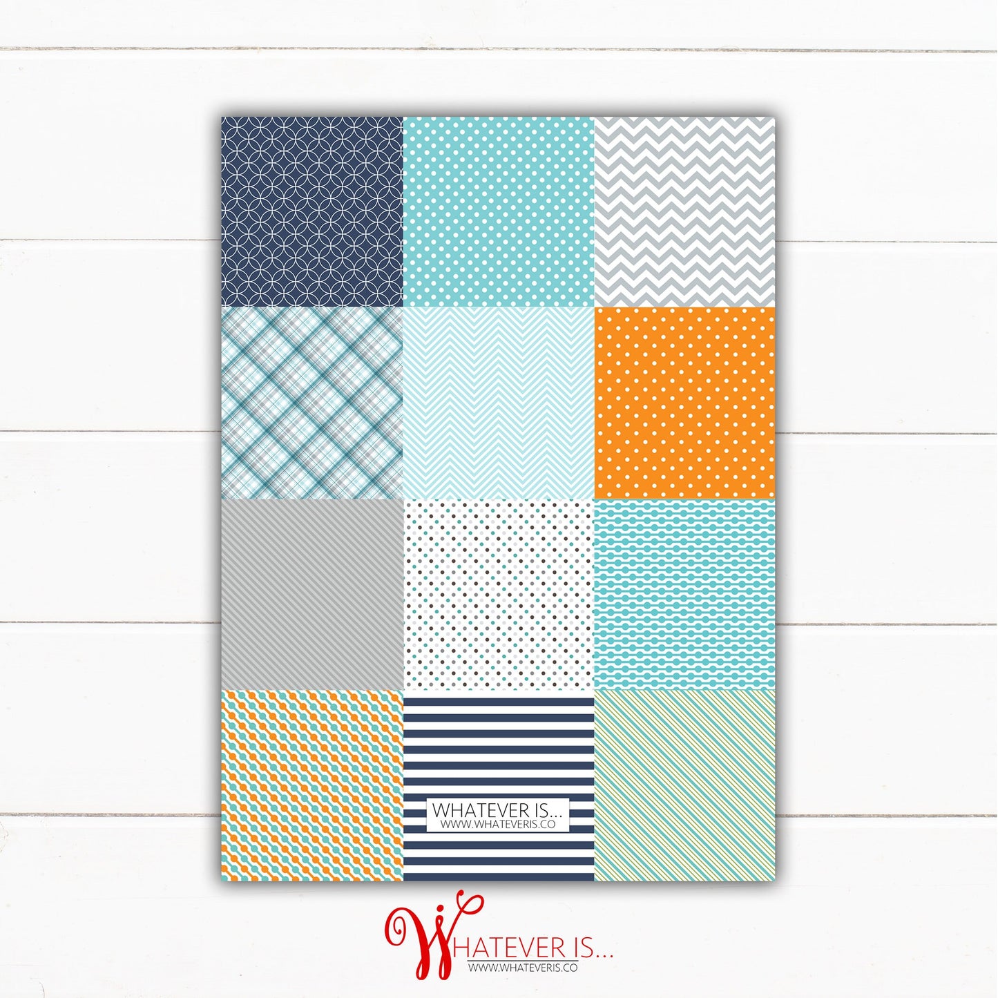 Hello Baby Quilt Baby Shower Invitation | Boy Baby Shower Invitation | It's A Boy | Printable Baby Shower | Navy | Orange | Turquoise | DIY