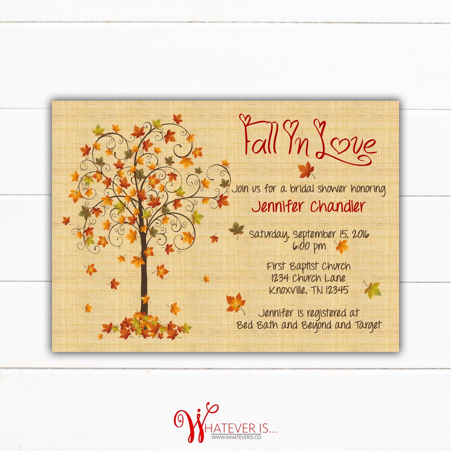 Fall In Love Bridal Shower Invitation | Fall Bridal Shower | Fall Wedding | Bridal Shower Invitation | Fall Printable Bridal Shower