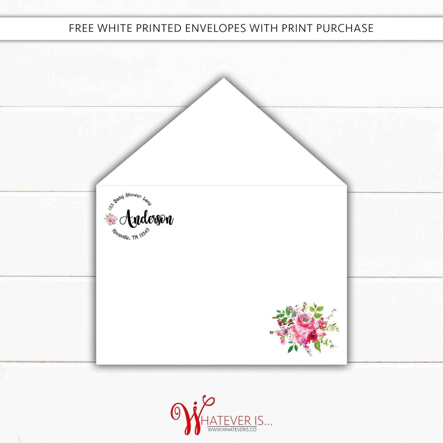 Floral Black and White Baby Shower Invitation | Black and White Baby Shower | Black and White Stripes | Floral Baby Shower | Printed | DIY