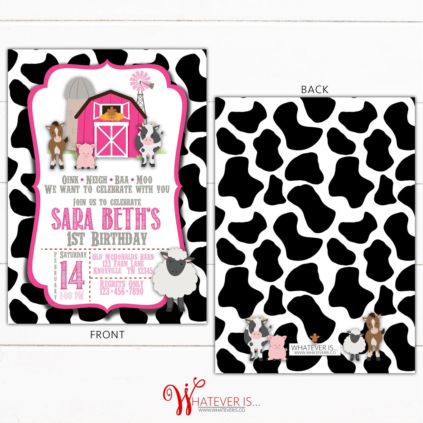 Pink Barnyard Farm Birthday Printable Invitation | Girl Farm Birthday | Farm Birthday Invitation | Farm Animal Birthday | Pink Farm Birthday