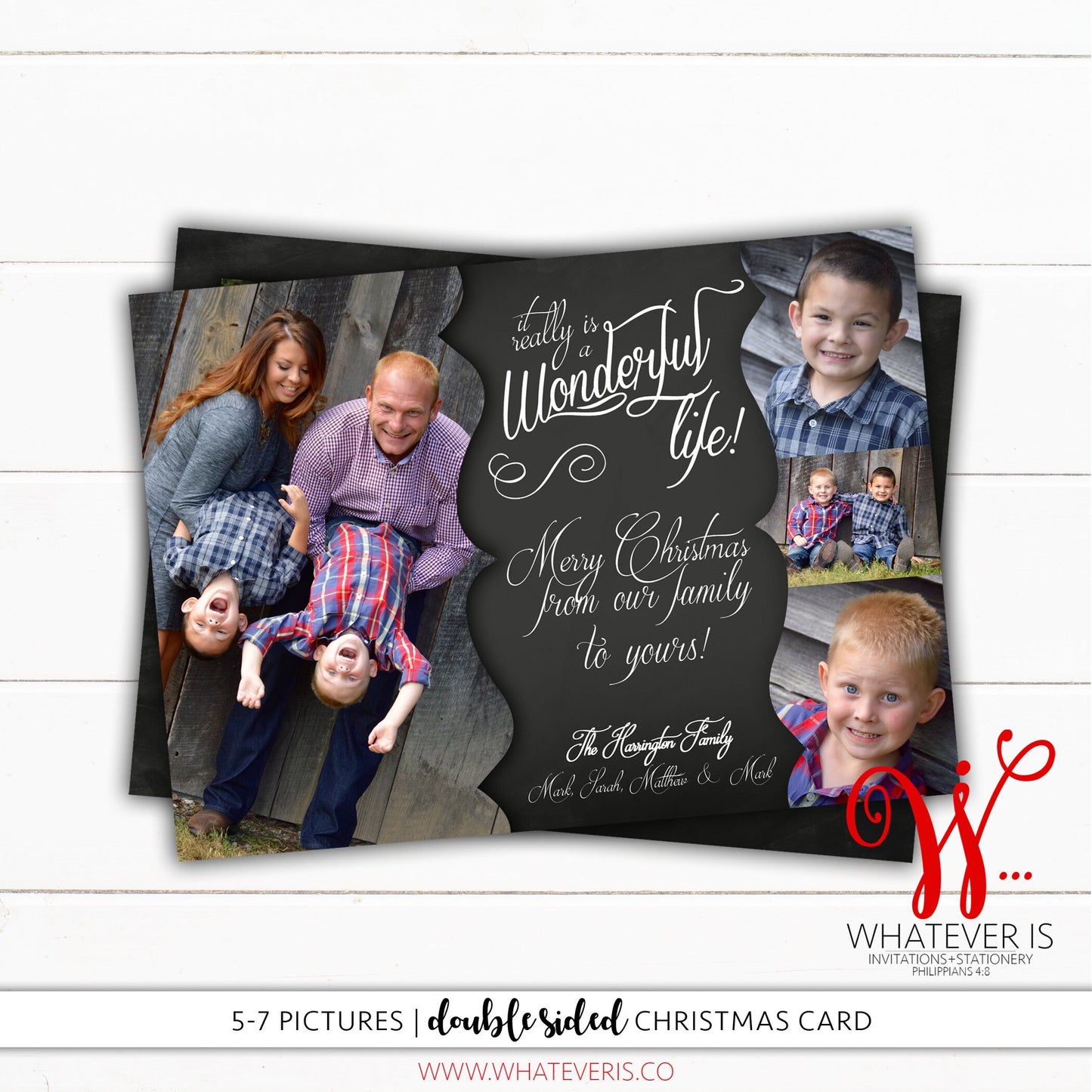 It's a Wonderful Life Family Picture Christmas Card