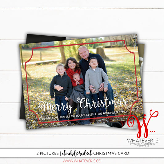 Simple Frame Family Picture Christmas Card | Picture Christmas Card | Family Christmas Card | Printable Christmas Card | Dr Seuss | 2 Photos