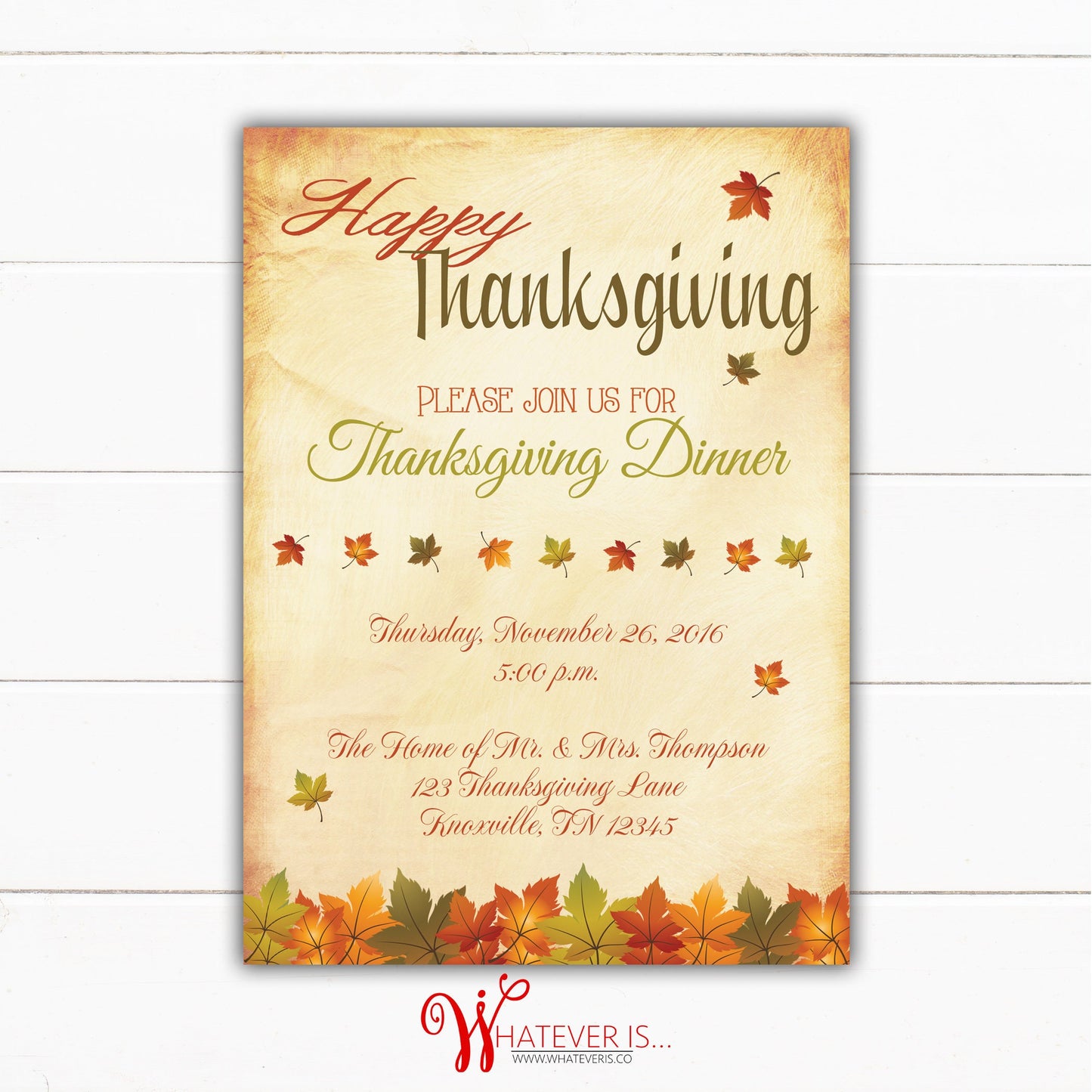 Thanksgiving Dinner Party Invitation | Thanksgiving Invitation | Thanksgiving Party | Thanksgiving Dinner Invitation | Friends-giving Dinner