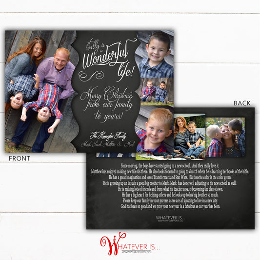 It's a Wonderful Life Family Picture Christmas Card