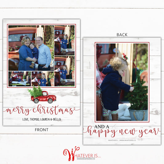 Vintage Truck Picture Family Picture Christmas Card