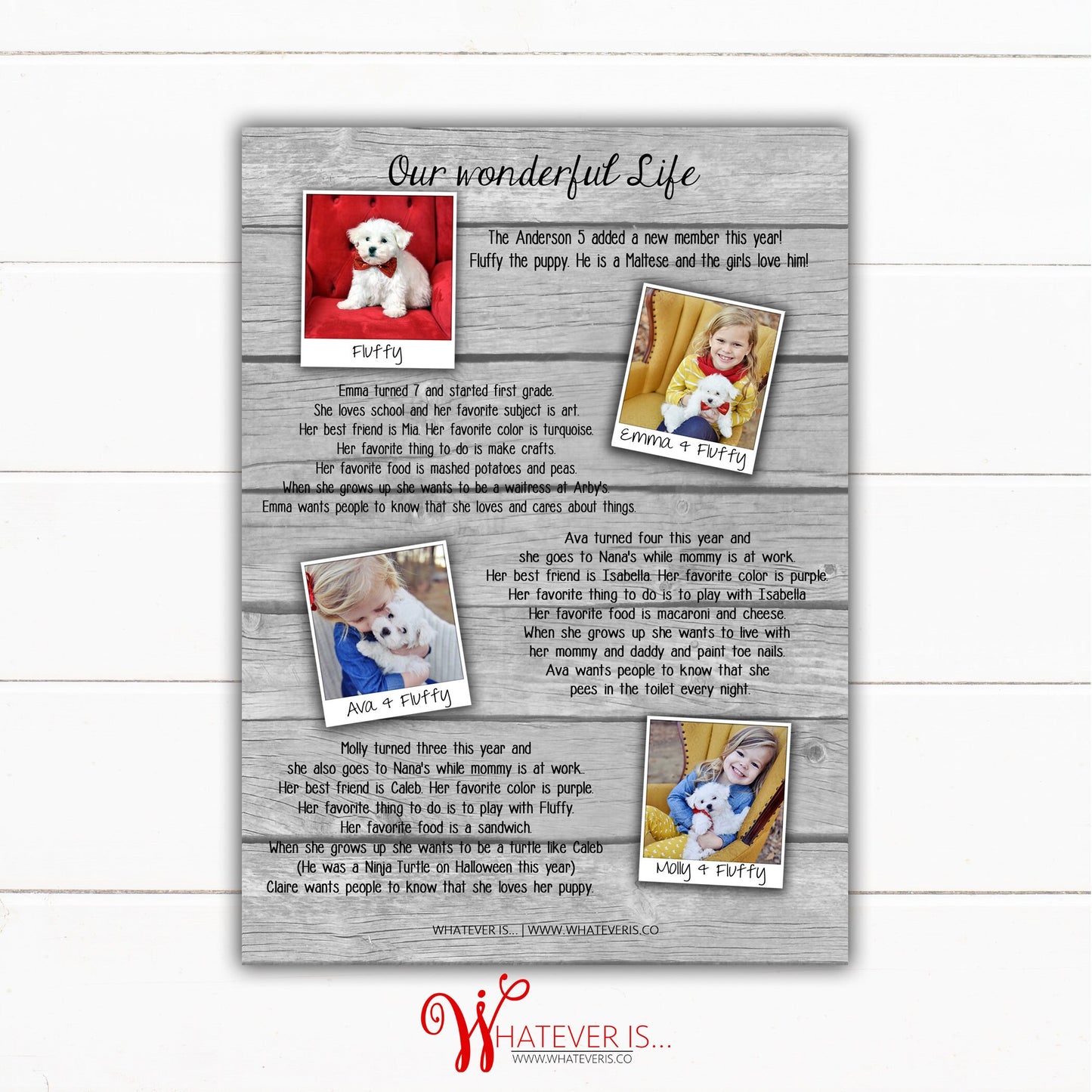 Year In Review Rustic Family Christmas Card