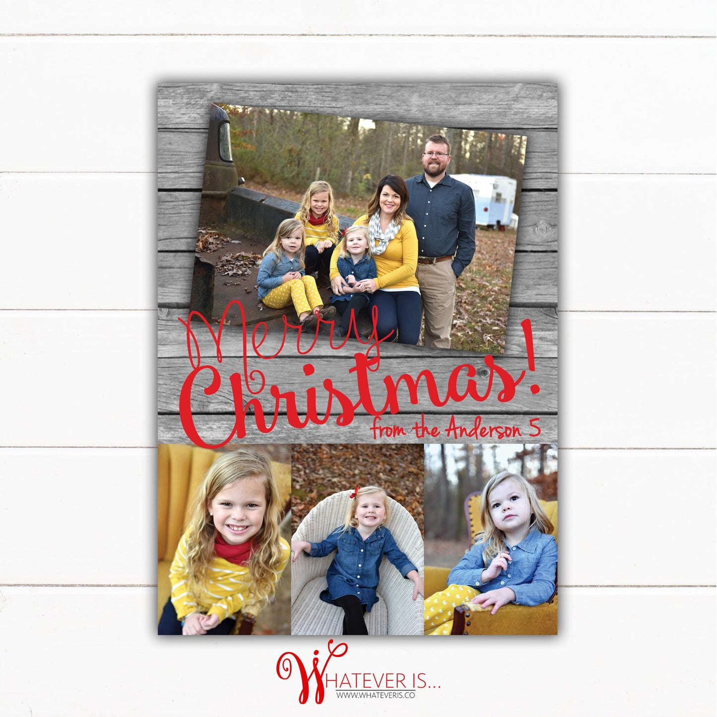 Year In Review Rustic Family Christmas Card