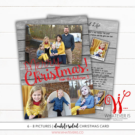 Year In Review Rustic Christmas Card | Rustic Wood Christmas Card | Country Christmas | Family Picture Christmas Card | Multi Picture Card