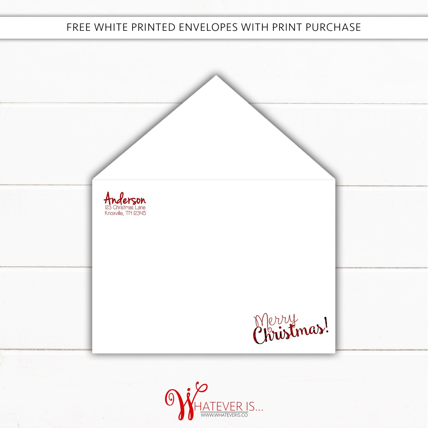 Rustic Wood Buffalo Plaid Picture Christmas Card