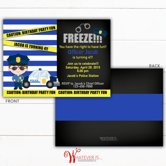 Police Officer Birthday Printable Invitation | Police Birthday | Policeman Birthday | Police Officer Birthday Party | Police Party | Boy