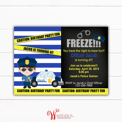 Police Officer Birthday Printable Invitation | Police Birthday | Policeman Birthday | Police Officer Birthday Party | Police Party | Boy