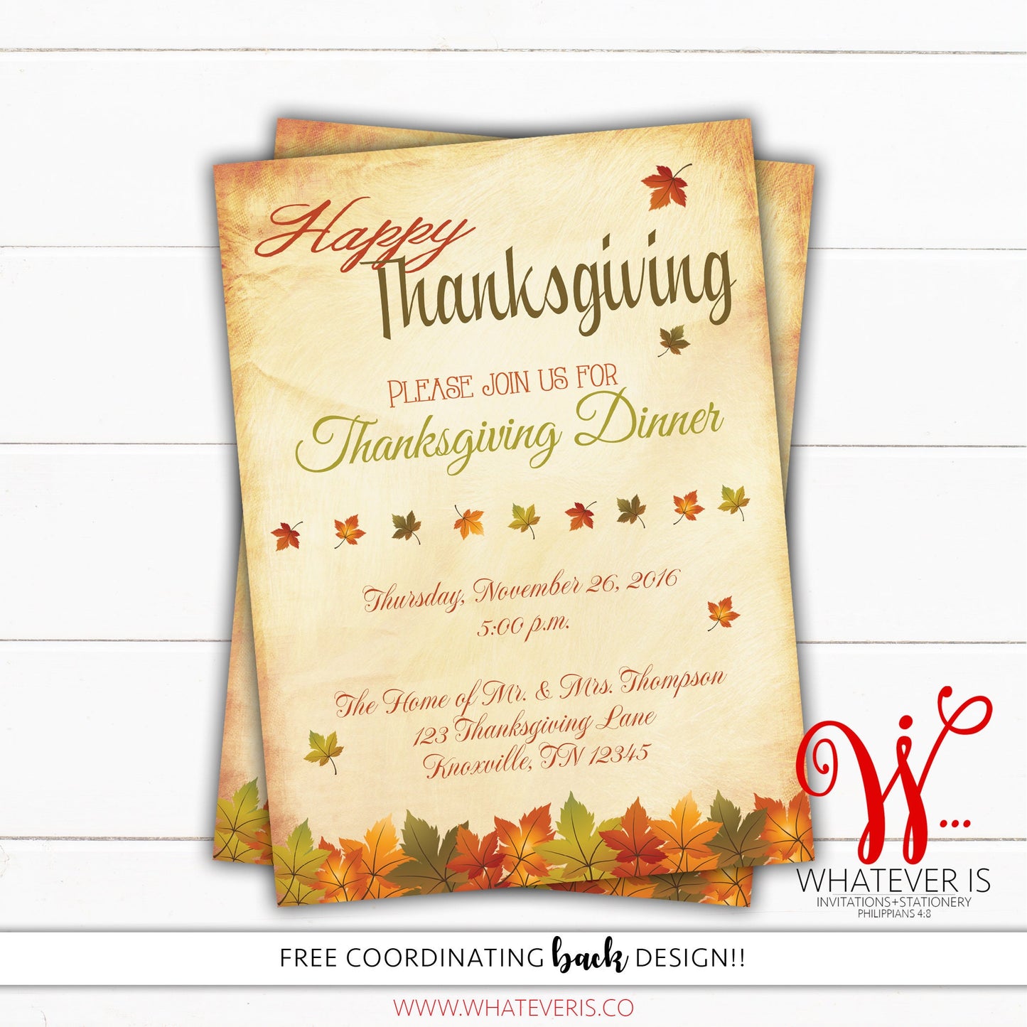 Thanksgiving Dinner Party Invitation | Thanksgiving Invitation | Thanksgiving Party | Thanksgiving Dinner Invitation | Friends-giving Dinner