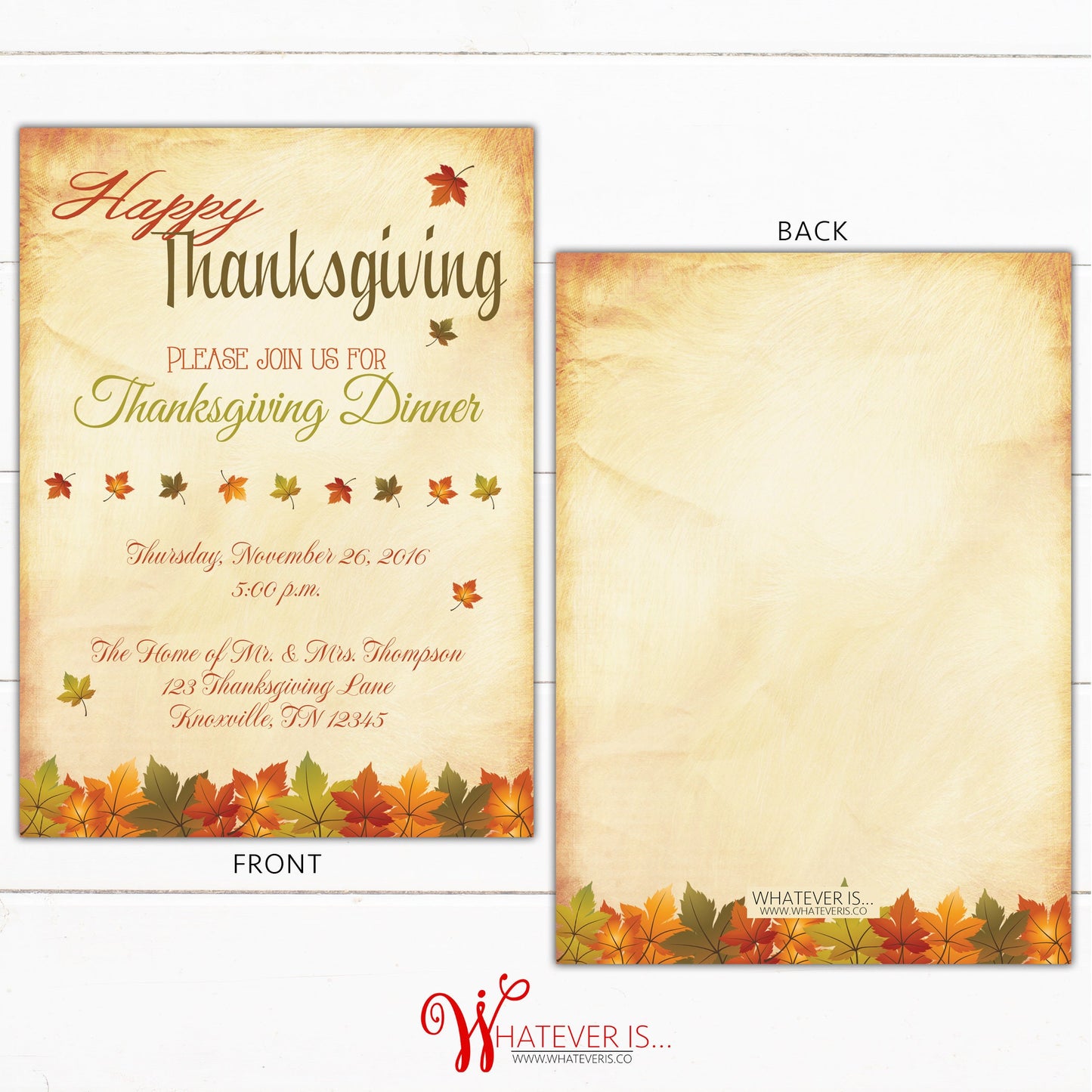 Thanksgiving Dinner Party Invitation | Thanksgiving Invitation | Thanksgiving Party | Thanksgiving Dinner Invitation | Friends-giving Dinner