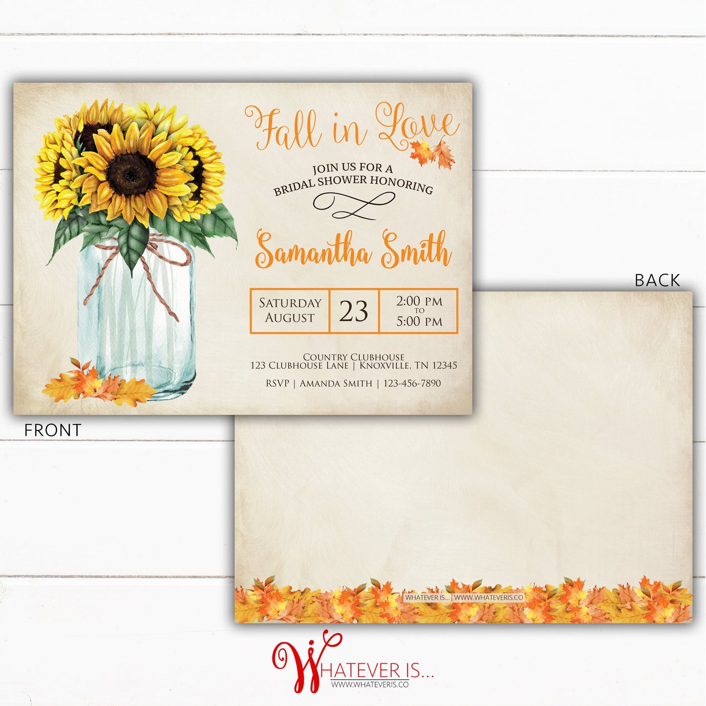 Fall In Love Bridal Shower Invitation | Fall Bridal Shower | Fall Sunflower | Bridal Shower Invitation | Fall Printable Bridal Shower