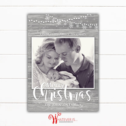 Rustic Snowflake Christmas Card | Rustic Family Christmas Card | Picture Christmas Card | Year in Review Christmas Card | Holiday Card