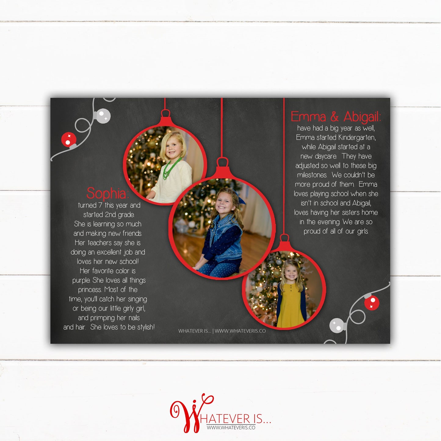 Faith Hope Love Chalkboard Family Picture Christmas Card