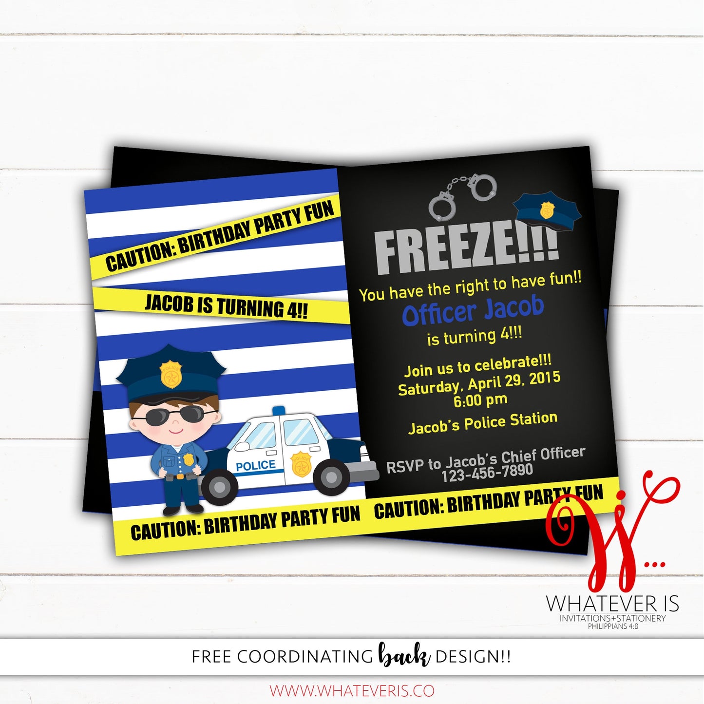 Police Officer Birthday Printable Invitation | Police Birthday | Policeman Birthday | Police Officer Birthday Party | Police Party | Boy