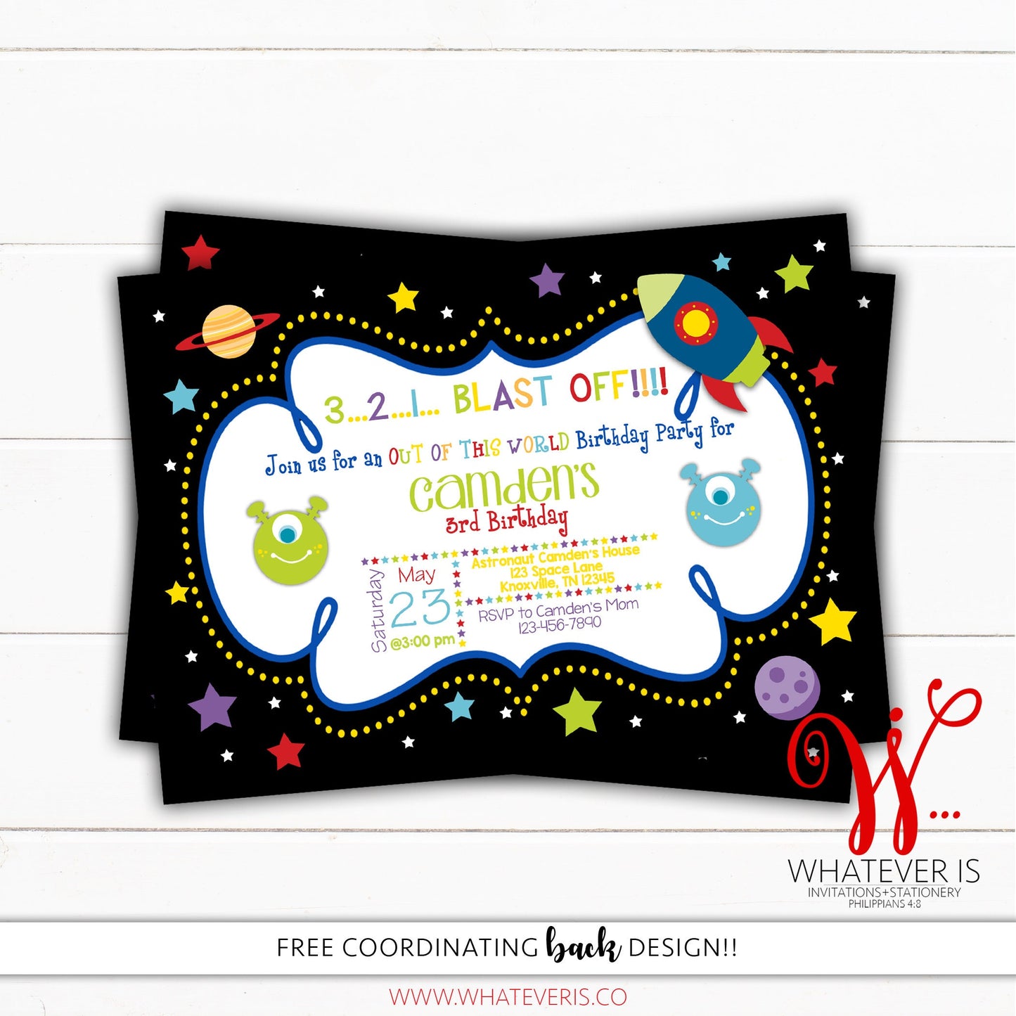 Out Of This World Space Birthday Invitation | Space Birthday | Outer Space Birthday Party | Alien Birthday | Printable Birthday Invitations