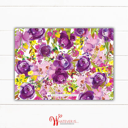 Purple and Yellow Floral Birthday Invitation | Watercolor Floral Birthday Invitation | Adult Floral Birthday Invitation | Purple and Yellow