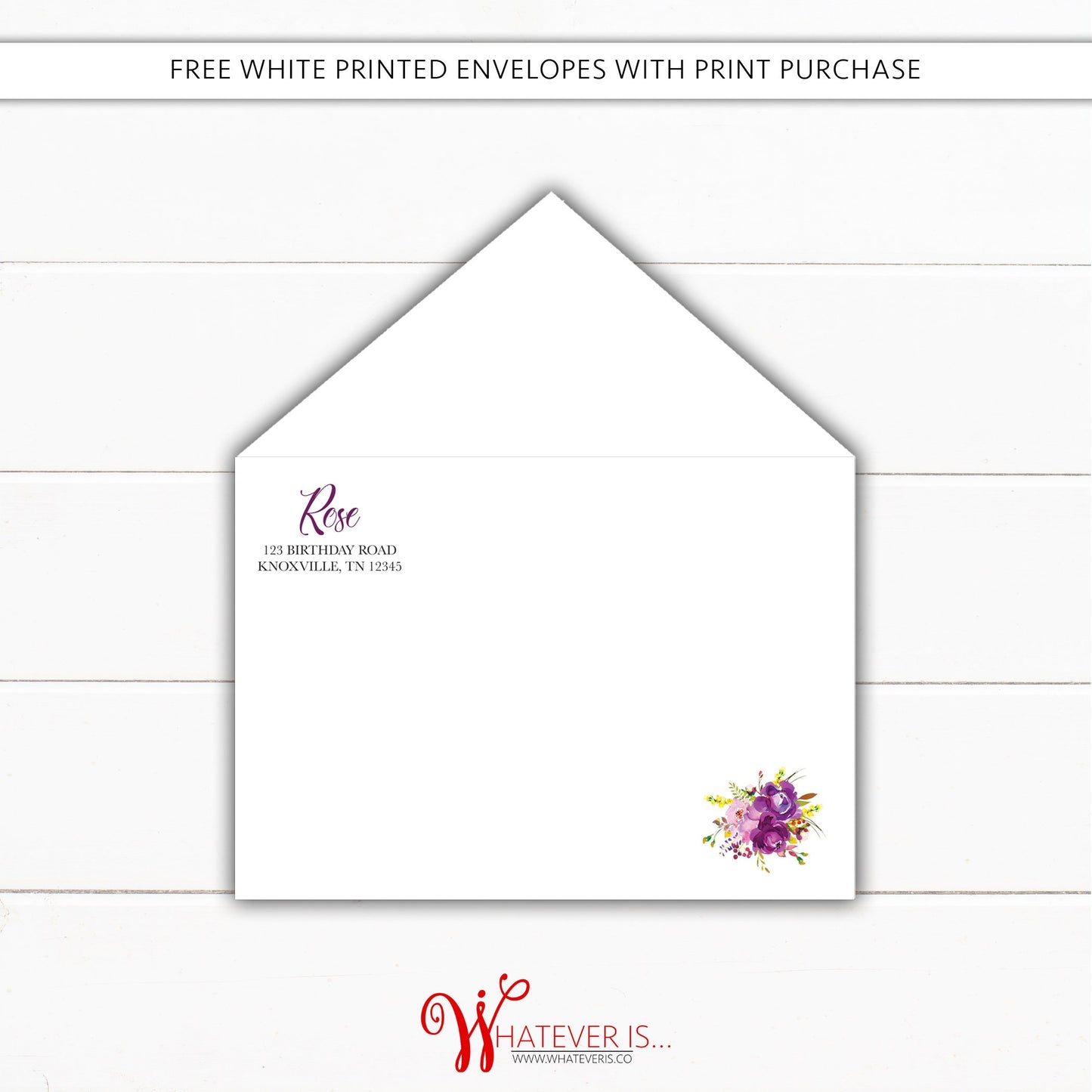 Purple and Yellow Floral Birthday Invitation | Watercolor Floral Birthday Invitation | Adult Floral Birthday Invitation | Purple and Yellow