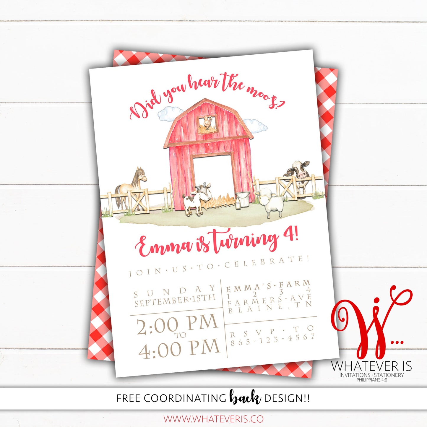 Farm Birthday Invitation | Watercolor Farm | Farm Animal Birthday Invitation | Farm Birthday | Birthday Party Invite | Barnyard Birthday