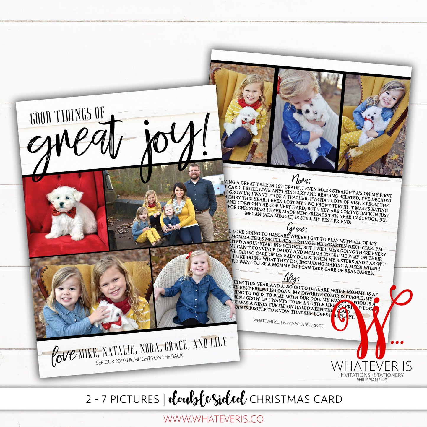 Good Tidings of Great Joy Christmas Card | Good Tidings Christmas Card | Year in Review Christmas Card | Picture Christmas Card