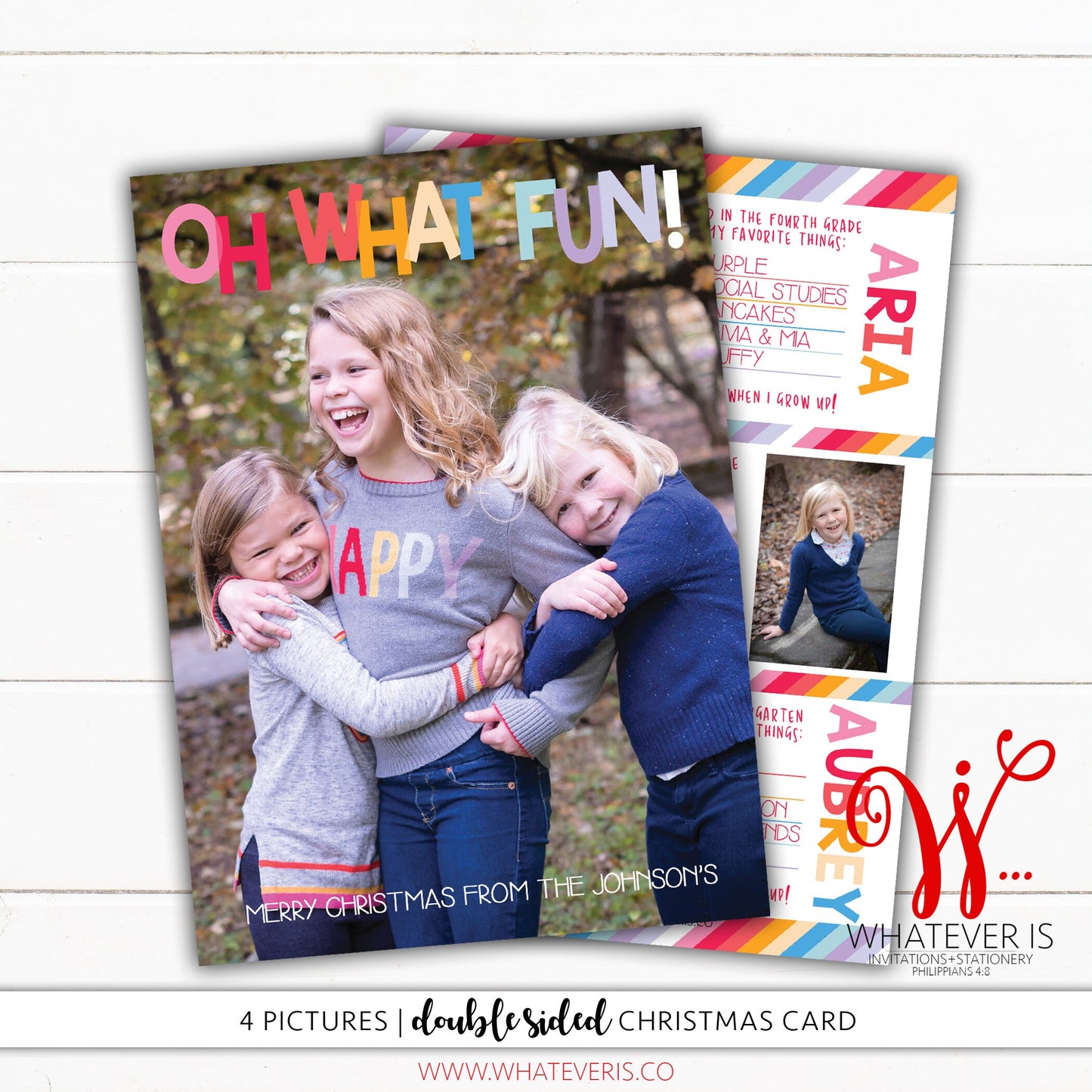 Oh What Fun Bright Year in Review Christmas Card
