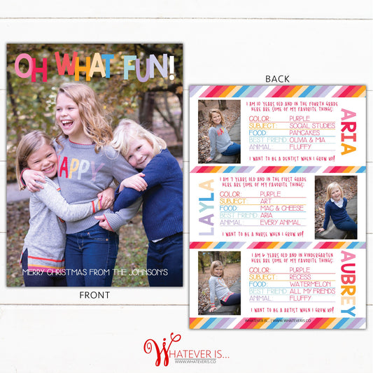 Oh What Fun Bright Year in Review Christmas Card