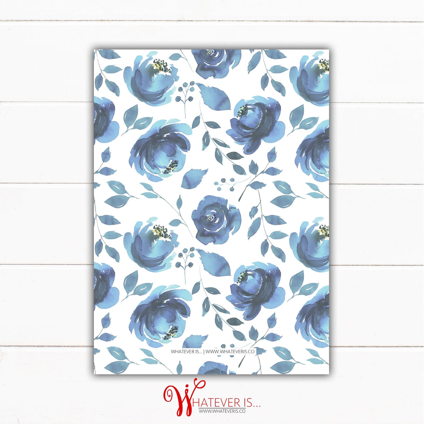 Baby Boy Blue Floral Elephant Baby Shower Printable Invitation