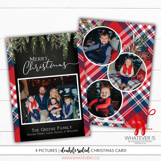 Red and Blue Plaid Christmas Card | Family Picture Christmas Card | Red, White & Blue Christmas Card | Plaid Christmas Card | Simple Card